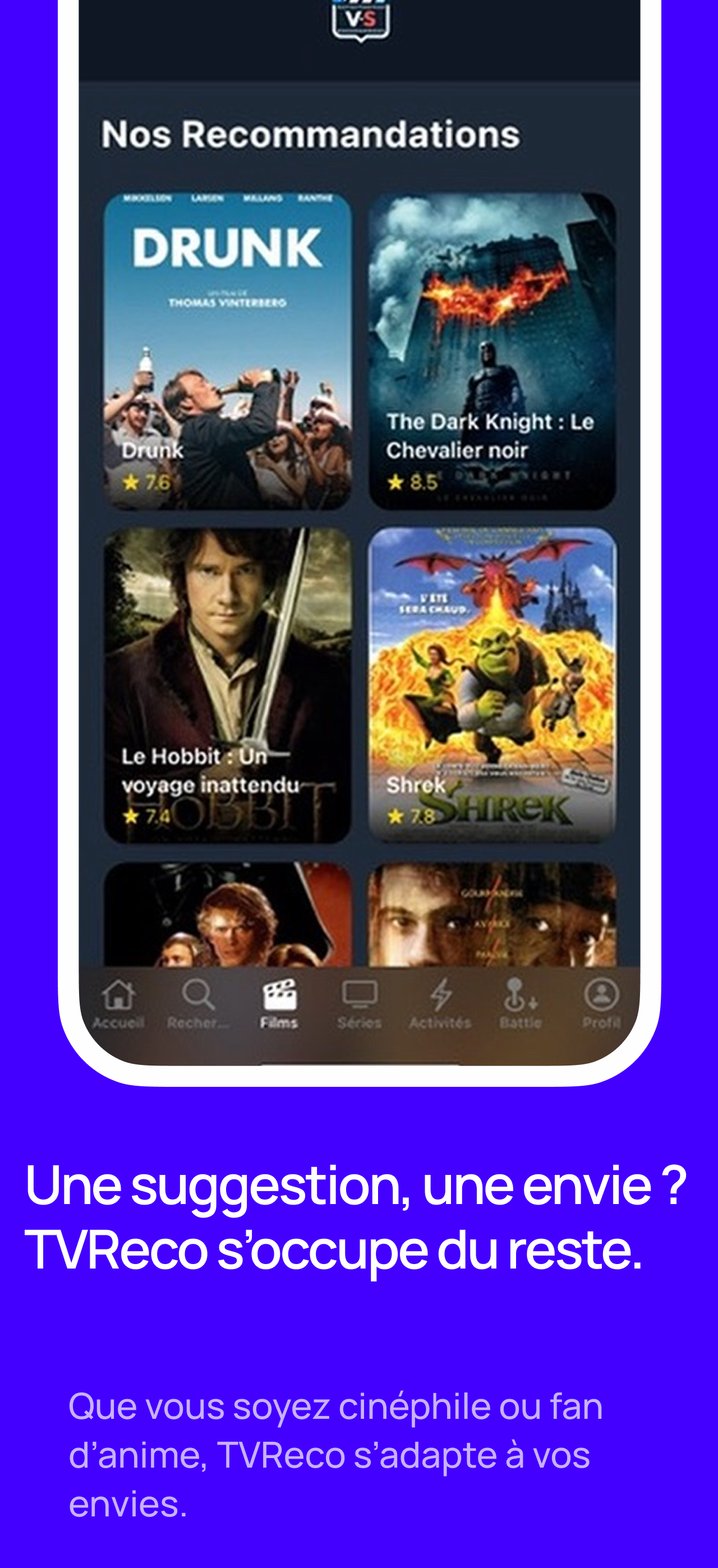 TVReco mobile app — recommendations